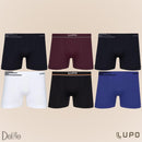 Kit 6 Cuecas Boxer Lupo Microfibra Poliamida Sem Costura Adulto Masculino