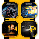 Furadeira e Parafusadeira de Impacto Sem Fio 48V com LED 2 Baterias Recarregáveis Bi-volt e Acessórios Maleta Completa para Uso Profissional e Doméstico