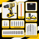 Furadeira e Parafusadeira de Impacto Sem Fio 48V com LED 2 Baterias Recarregáveis Bi-volt e Acessórios Maleta Completa para Uso Profissional e Doméstico